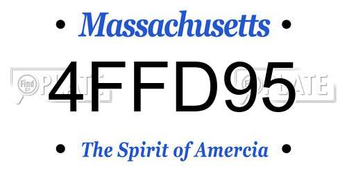 4FFD95 Massachusetts License Plate