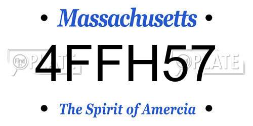 4FFH57 Massachusetts License Plate