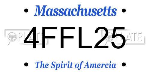 4FFL25 Massachusetts License Plate