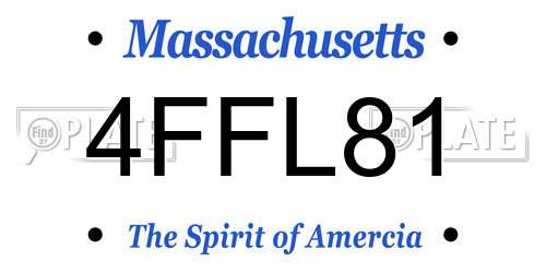 4FFL81 Massachusetts License Plate