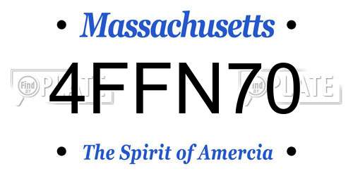 4FFN70 Massachusetts License Plate