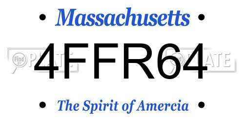 4FFR64 Massachusetts License Plate