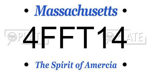 4FFT14 Massachusetts License Plate