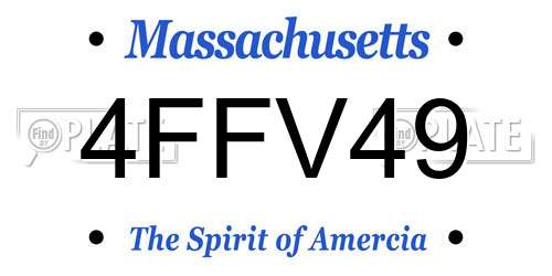 4FFV49 Massachusetts License Plate