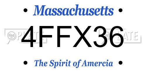 4FFX36 Massachusetts License Plate