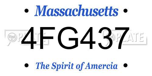 4FG437 Massachusetts License Plate