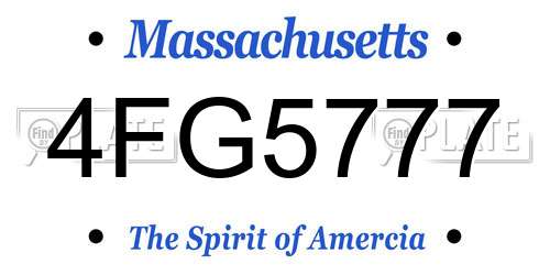 4FG5777 Massachusetts License Plate