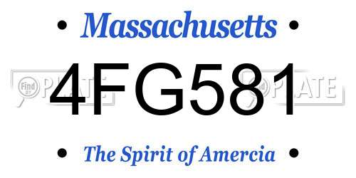 4FG581 Massachusetts License Plate