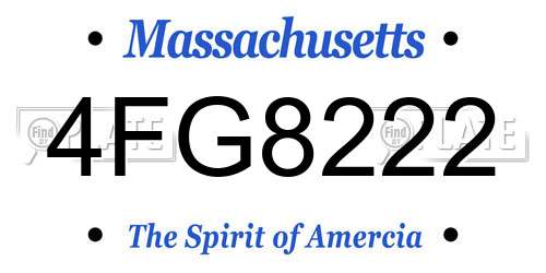4FG8222 Massachusetts License Plate