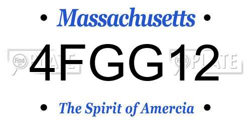 4FGG12 Massachusetts License Plate