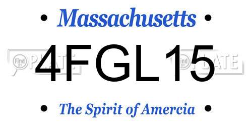 4FGL15 Massachusetts License Plate