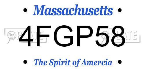 4FGP58 Massachusetts License Plate