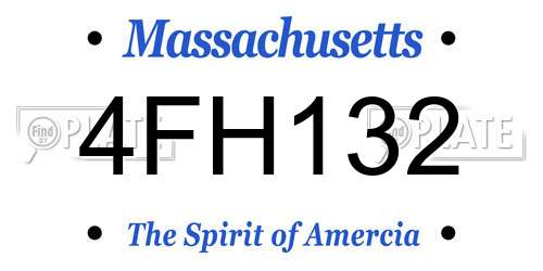 4FH132 Massachusetts License Plate
