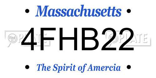 4FHB22 Massachusetts License Plate