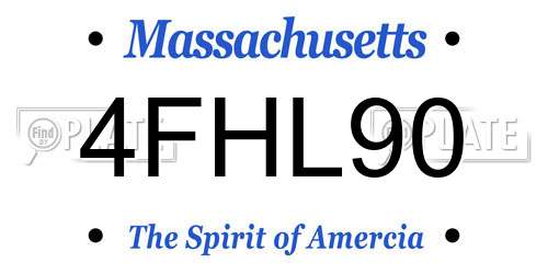 4FHL90 Massachusetts License Plate