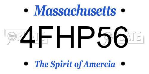 4FHP56 Massachusetts License Plate