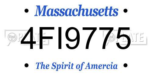 4FI9775 Massachusetts License Plate