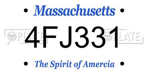 4FJ331 Massachusetts License Plate