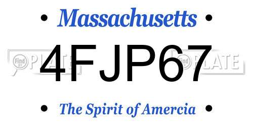 4FJP67 Massachusetts License Plate