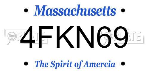 4FKN69 Massachusetts License Plate