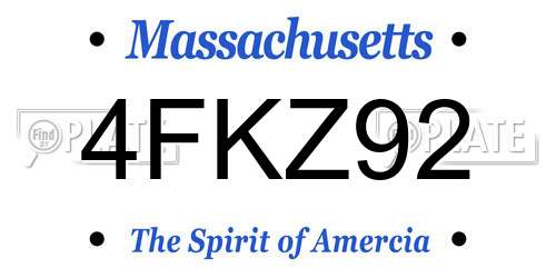 4FKZ92 Massachusetts License Plate