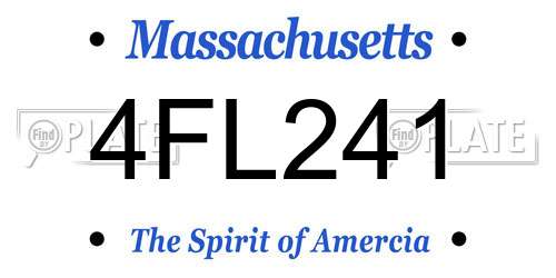 4FL241 Massachusetts License Plate