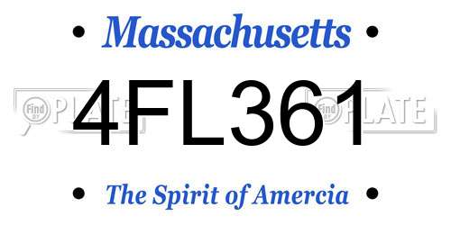 4FL361 Massachusetts License Plate