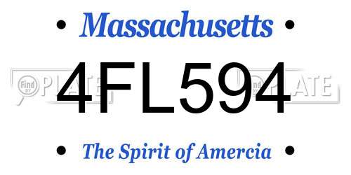 4FL594 Massachusetts License Plate