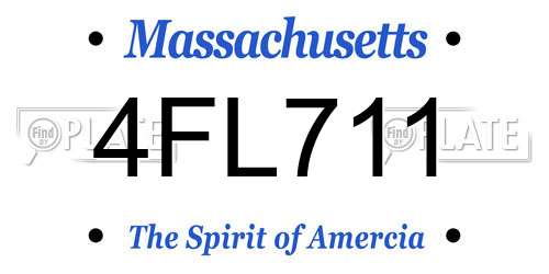 4FL711 Massachusetts License Plate