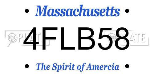 4FLB58 Massachusetts License Plate