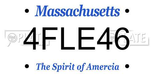 4FLE46 Massachusetts License Plate