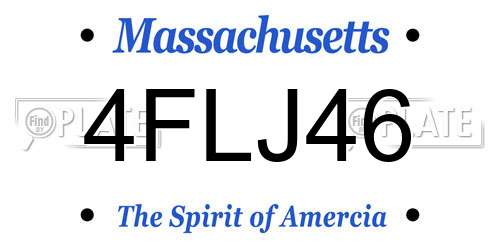 4FLJ46 Massachusetts License Plate