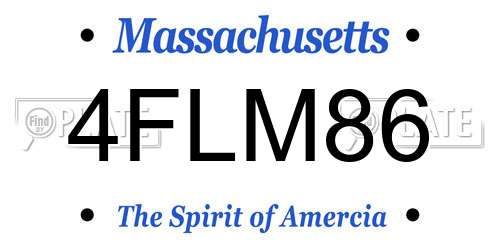 4FLM86 Massachusetts License Plate