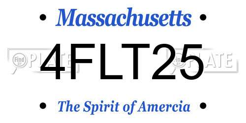 4FLT25 Massachusetts License Plate