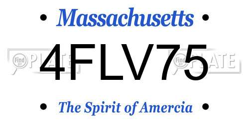 4FLV75 Massachusetts License Plate