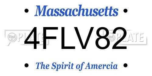 4FLV82 Massachusetts License Plate