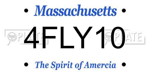 4FLY10 Massachusetts License Plate