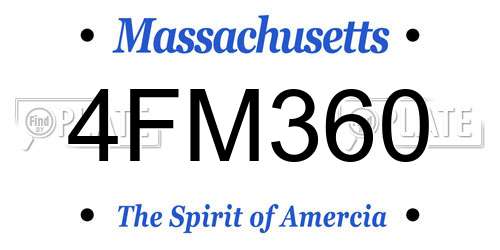 4FM360 Massachusetts License Plate