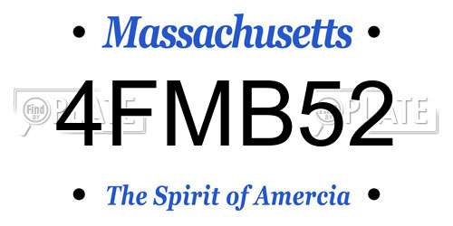 4FMB52 Massachusetts License Plate