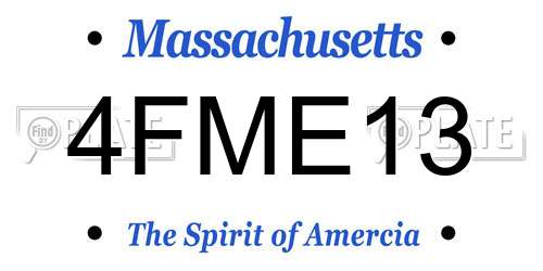 4FME13 Massachusetts License Plate