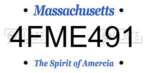 4FME491 Massachusetts License Plate