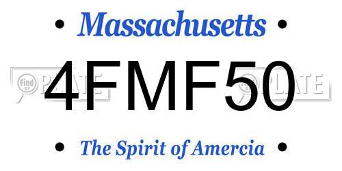 4FMF50 Massachusetts License Plate