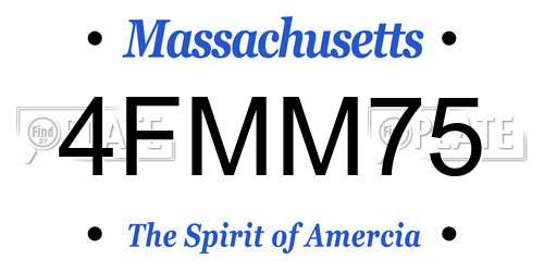 4FMM75 Massachusetts License Plate