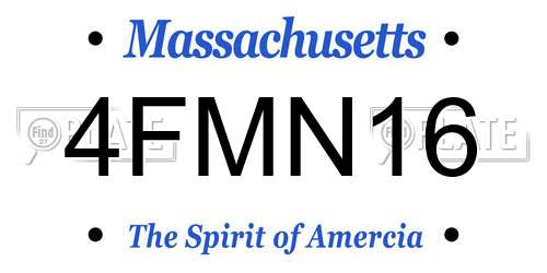 4FMN16 Massachusetts License Plate