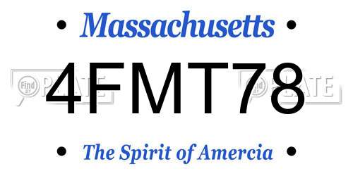 4FMT78 Massachusetts License Plate
