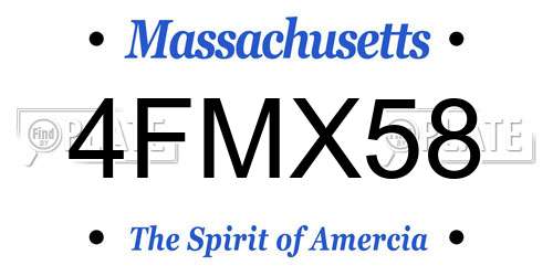 4FMX58 Massachusetts License Plate