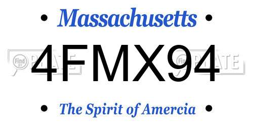 4FMX94 Massachusetts License Plate