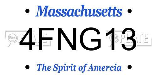 4FNG13 Massachusetts License Plate