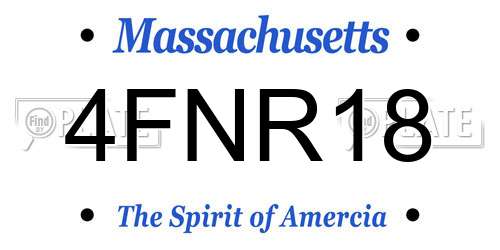 4FNR18 Massachusetts License Plate