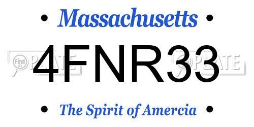 4FNR33 Massachusetts License Plate